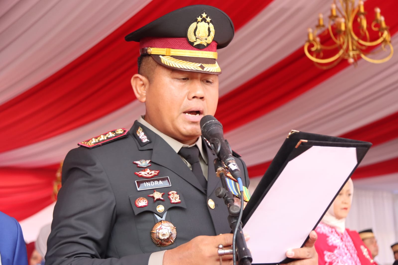 Upacara Detik-detik Proklamasi, Kapolresta Tangerang Bacakan Naskah UUD 1945 Dalam HUT Ke-80 RI