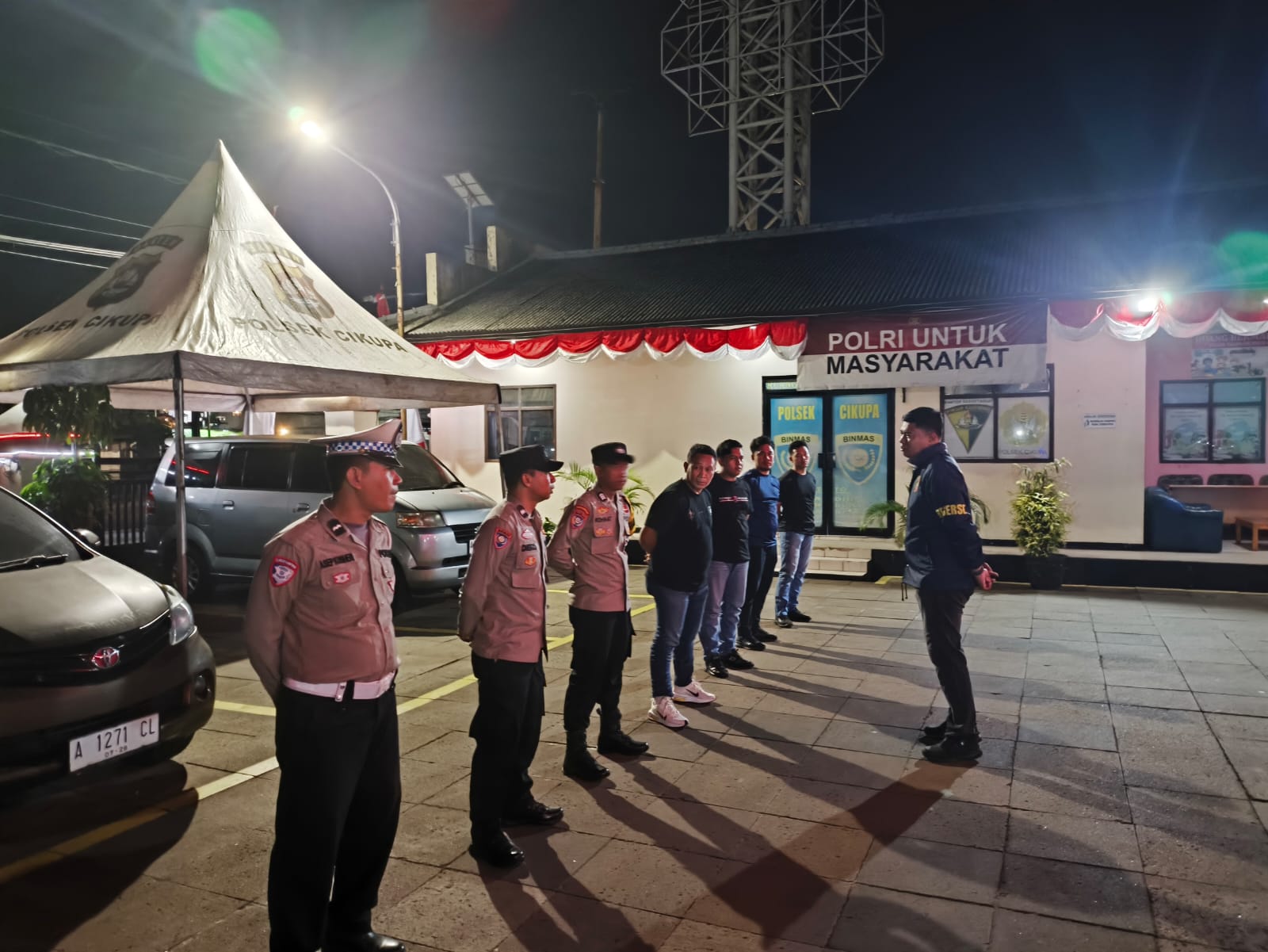 Polsek Cikupa Gelar Apel Malam Untuk Selenggarakan Ops Cipkon
